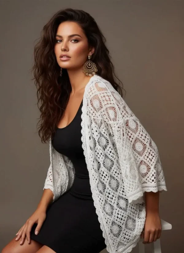 Gilet maille ajouré