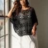 top maille ajouré