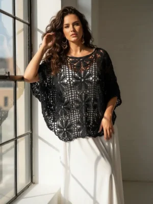 top maille ajouré