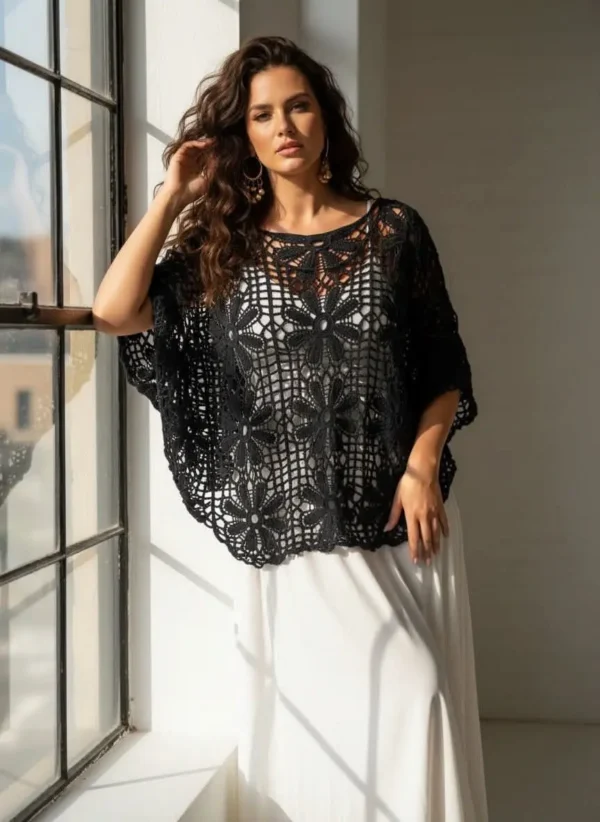 top maille ajouré